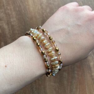 Vintage/Modern Multi-Strand Pearl and Seed Bead Bracelet